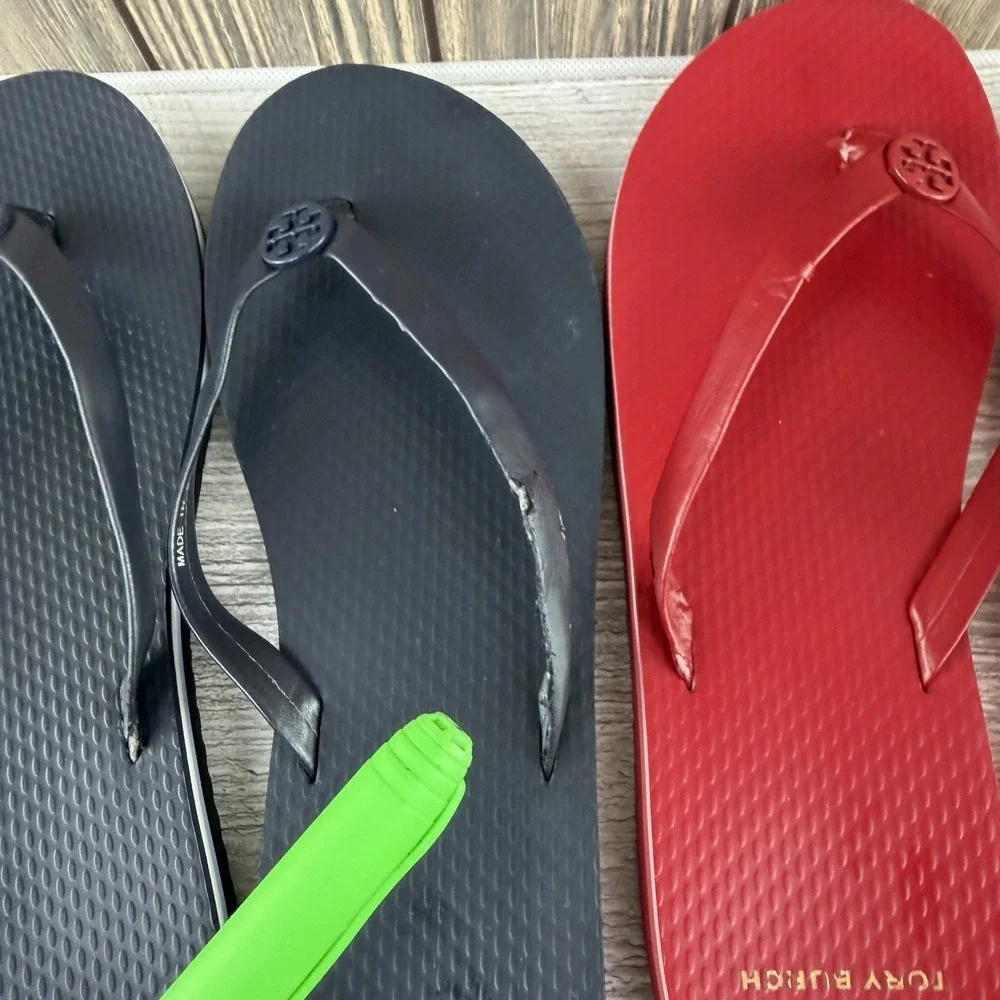 Troy Burch 2 pairs Flip Flops Thong sandals size 8 READ Description